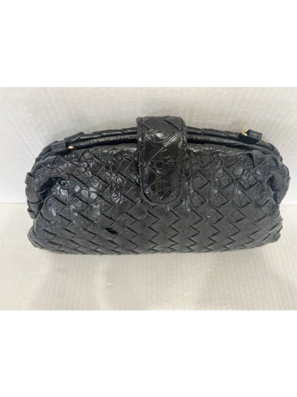 Nordstrom $80 Moda Luxe GiGi Crossbody Bag Woven Black Vegan Soft Leather Clutch - Picture 15 of 16